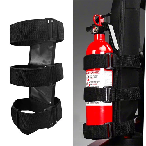 SKARUMMER Car Roll Bar Fire Extinguisher Mount Holder Replacement for Jeep Wrangler CJ YJ TJ LJ JK JKU JL JLU, Polaris Ranger RZR General RS1, Can Am Maverick X3 & More - Adjustable Extinguisher Mount Strap