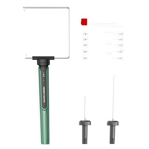 RONGTER Cordless Portable 3 in 1 Hot Wire Foam Cutter Kit, Green Foam Cutter Electric Foam Cutting Tool 2.2Ah With Built-in Battery, Heated Foam Carving Knife Kit(Green 2 straight + F-type)