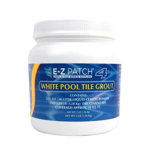 E-Z Patch 4 White Pool Tile Grout for DIY & Pro Repairs - Color Adjustable Grout Refresh (3 Pounds)