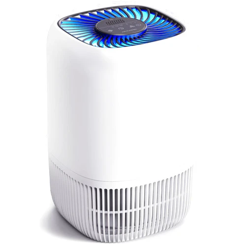 VOOPNU Air Purifiers for Home with H13 Quiet HEPA Filter Up to 1076 Ft² for Pet Hair, Odors, Pollen, Smoke, Compact Air Cleaner with 3 Speeds, Timer, Aroma Quiet 360°Intake Filter, White