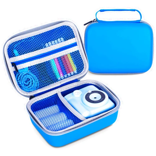 Phetium Kids Camera Case Compatible with ESOXOFFORE/for Dylanto/for Mafiti/for GKTZ/for Yehtta and More Kids Camera Instant Print, Holder Bag for Digital Video Cameras Storage-Case Only (Blue)