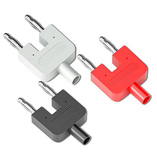 Goupchn 4mm Banana Plug Connectors Short Circuit Adapters 4mm Female Socket to Dual 4mm Male Plug Converters 3PCS for Electrical Testing Connection