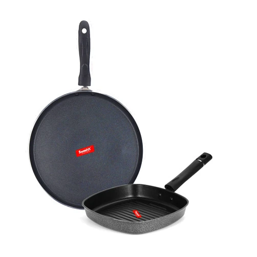 Sumeet NonStick Solv Cookware Set (Dosa Tawa - 26.5Cm Dia + Grill Pan-22cm Dia)