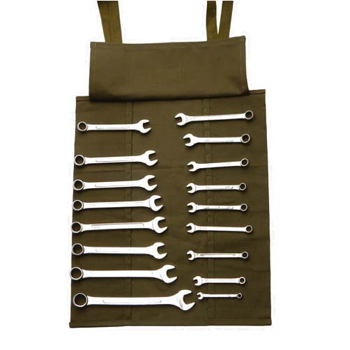 BULL TOOLS Wrench/Tool Roll Up Pouch PVC Laminated Ballistic Polyester Water Proof Heavy Duty Oxford Canvas