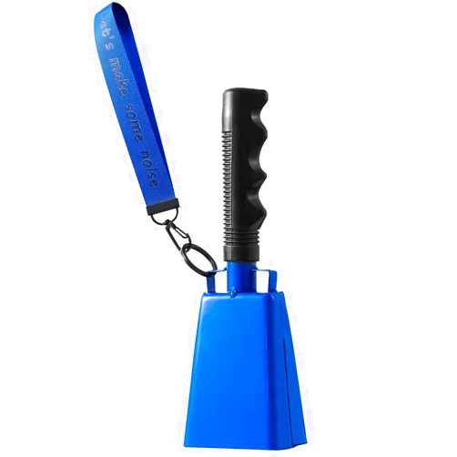CHMI Cow Bells with Wrist Strap - Cowbell with Handle 2pcs, Customizable Cowbells for Sporting Events, for Football Games,Chimes, Percussion, Musical Instruments, Call Bell, Farm Ranch (blue-1pack)