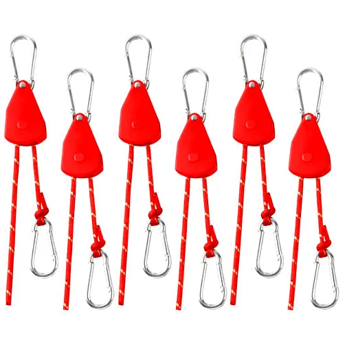 KOVKCOVB Longer 15ft Ratchet Strap Rope Tie Down Rope Rollers 6 Pack Paracord Tarps Tie Downs Small Cam Jam Retractable Paracord Ropes Tightener for Tent Canopy Use 1/8 inch