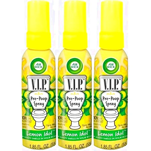 Air Wick V.I.P. Pre-Poop Toilet Perfume, Lemon Idol, 1.85 Fl Oz (Pack of 3)