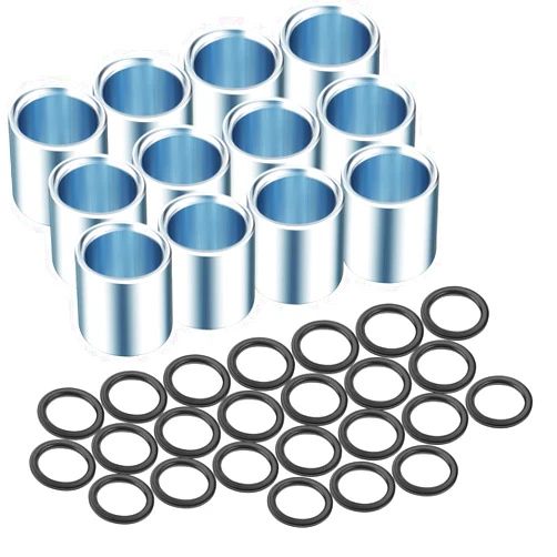 Sumind 36 Pieces Bearing Spacers and Washers Skateboard Hardware Kit for Most Skateboard Trucks and Longboards (24 Washers, 12 Spacers)