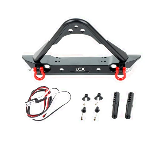 LCX Racing 1/10th RC Crawler Car Aluminum Front Bumper for TRX4 TRX6 Axial SCX10 II 90046 SCX10 D90 Redcat Gen7 Gen8, Upgrades Parts Accessories