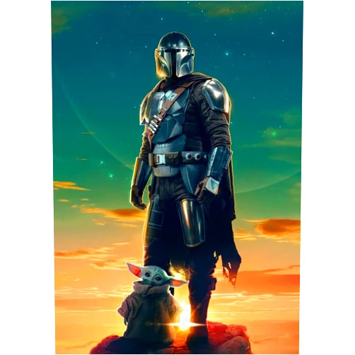 DVBQQWE Diamond Painting Kits for Adults 5D Mandalorian Diamond Art DIY Cross Stitch Kit for Beginners with Pattern Home Decor 12