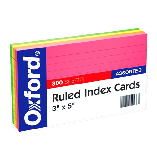 Oxford Neon Index Cards, 3
