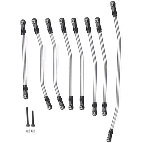 RCLIOLN 1 Set/8pcs Stainless Steel RC Linkage Link Rod Ends Upgrade for Axial Wraith 90048/90053 1/10th RC Crawler Car
