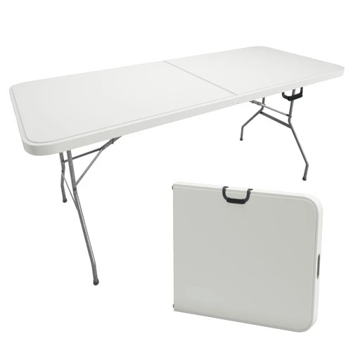 Techni Home 6 FT Granite White Folding Table with Easy- Carry Handle – Premium 6 Foot Folding Table Ideal for Camping, Picnic, Party or Home Use