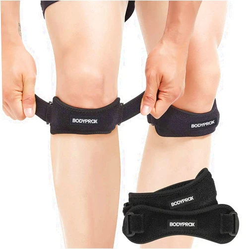 Bodyprox Patella Tendon Knee Strap 2 Pack, Knee Pain Relief Support Brace Hiking, Soccer, Basketball, Running, Jumpers Knee, Tennis, Tendonitis, Volleyball & Squats