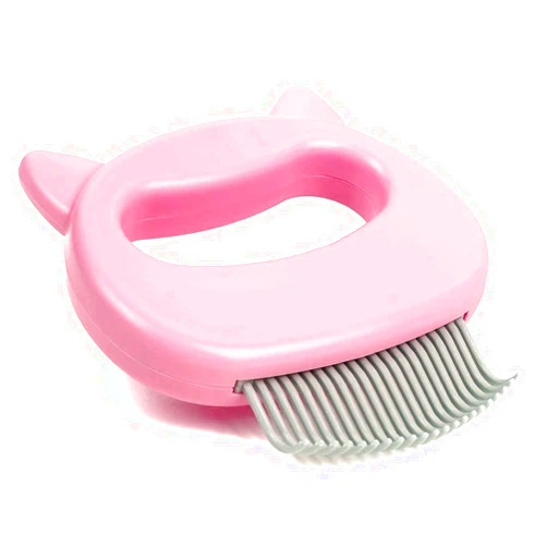 Leo's Paw The Original Pet Hair Removal Massaging Shell Comb Soft Deshedding Brush Grooming and Shedding Matted Fur Remover Dematting tool for Long and Short Hair Cat Dog Puppy Bunny (Pink)