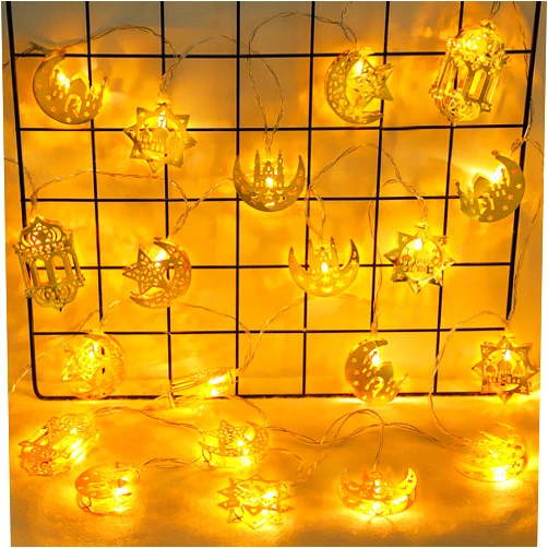 Sakayo [Timer] Ramadan String Lights 10FT 20 LED, Moon Star Lantern Castle Eid Mubarak Decorations Lights Battery Operated, 8 Modes Ramadan Lights Indoor Outdoor for Muslim Islamic Home Party Decor