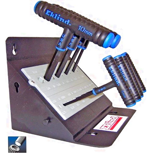 Eklind Tool EKLIND 64611 Power-T Handle Hex Key allen wrench - 8pc set Metric MM sizes 2-10 6in series w/Stand