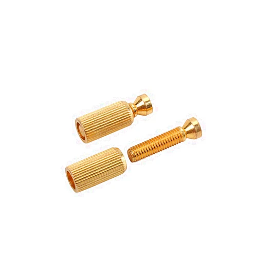 Alnicov 2PCS 8mmTremolo Anchor Stud ，Adjustable Electric Guitar Replacement Tremolo Bridge Studs Anchors Gold