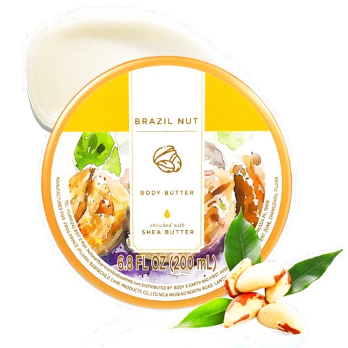Princess Belle Brazil Nut Body Butter, Brazilian Body Butter Cream, Body Moisturizer for Dry Skin, Natural Shea Butter for Body Care, Deep Moisturizing and Softening-200ml(6.8 floz)