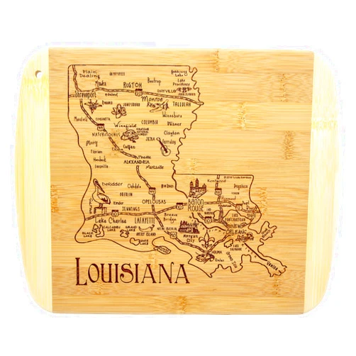 Totally Bamboo A Slice of Life Louisiana State Serving and Cutting Board, 11