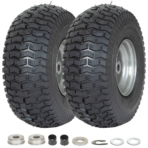 WEIZE 15x6.00-6 Front Tire with Wheel Assembly Replacement for Craftsman Riding Mowers, 3