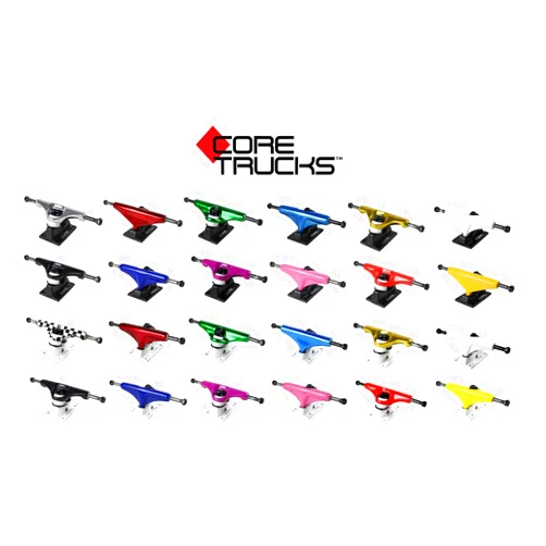 Core Skateboard Trucks - Aluminum Alloy, Premium Bushings - Choose Color/Size