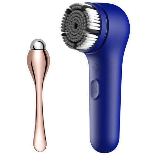 NågraCoola Face Scrubber, NågraCoola 3.0 Facial Cleansing Brush, Waterproof & Rechargeable Face Scrub Brush for Men& Women, Electric Facial Exfoliator with 3 brushes, 3 Intensities, 2 Modes with Eye Rollor-Azure