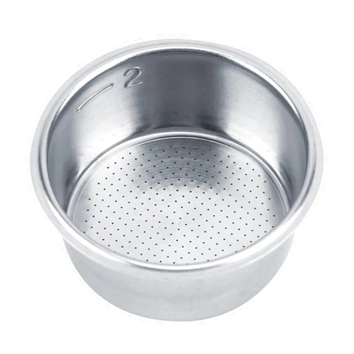 Tiiyee Stainless Steel Coffee Filter, Double Cup Coffee Single Wall Non Pressurized Porous Filter Basket Reusable Replacement for Home Office Barista Portafilter Espresso Strainer Machines Accessories