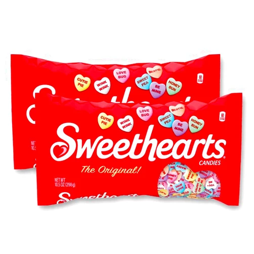Sweethearts Conversation Hearts Candy - Valentine's Day Candy Hearts for Classroom and Parties, Individual Bags for Sharing and Spreading Love - 10.5 OZ Bag - 2 Pack Bulk