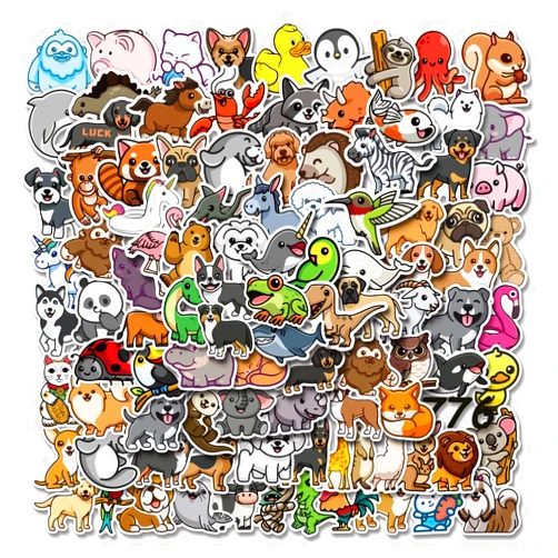 Acekar 100Pcs Cute Animal Stickers,Vinyl Waterproof Stickers for Laptop,Bumper,Skateboard,Water Bottles,Computer,Phone, Cute Animal Stickers for Kids Teens (Cute Animal 100pcs Stickers)