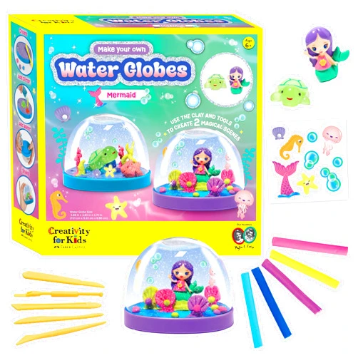 Creativity for Kids Make Your Own Water Globes: Mermaids Kit | Sculpt, Decorate & Shake 2 DIY Snow Globes | Fun Mess-Free Craft Kit | Encourages Imaginative Play & Fine Motor Skills (Ages 6+)