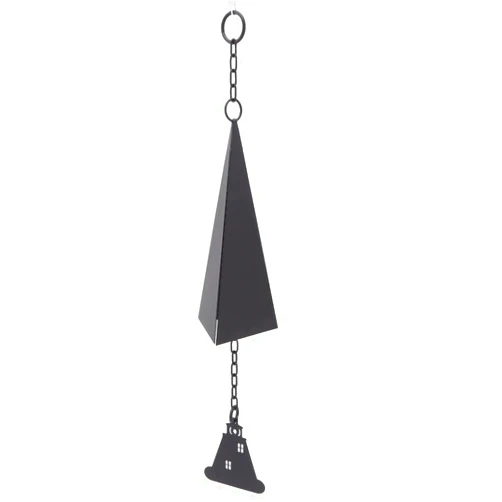 QANYEGN North Country Wind Chimes, Iron Triangle Wind Bell Chimes, Black Painted Wind Chimes with Lighthouse, for Indoor and Outdoor Garden Decorations