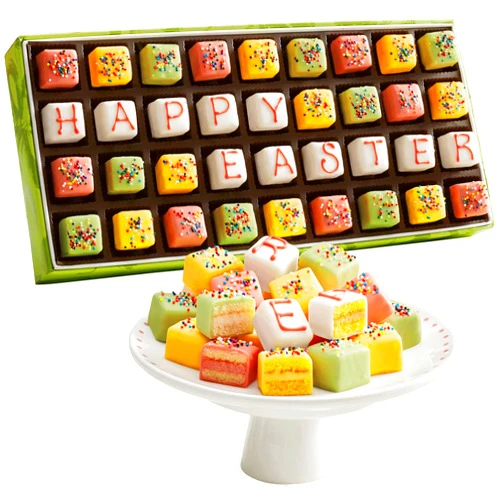 The Swiss Colony Mini Easter Petits Fours: A Delightful Cake Assortment of Decadent Petits Fours Layer Cakes, and Gourmet Easter Treats - A Gift of 36 (.25 oz. each) for Your Easter Basket