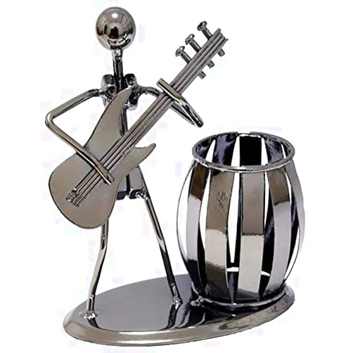 Armear Guitar Pencil Pen Holder, Decorative Metal Desk Pen Holder Cup with Rocker and Guitar Design, Desk Organizer Pencil Holder For Gifts, Kids, Students, Office Stationary