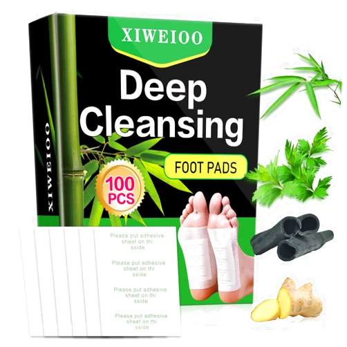 Xiweioo 100 Foot Pads Natural Bamboo Vinegar Gingerr | Deep Cleansing Foot Paches for Stress Relief for Stress Relief, Better Rest, Feet Health Patches, Relaxing Muscles christmas gifts for women
