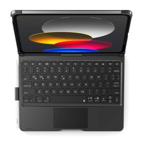 Edaiser Swivel Keyboard Case for iPad 10th Generation 2022 10.9-inch A2696 A2777 A2757; Wireless Rotatable Cover and Pencil Holder, Multi-Touch Trackpad, RGB Backlit, Black