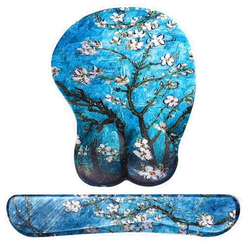 RICHEN Ergonomic Keyboard Wrist Rest Pad and Mouse Wrist Rest Support Mouse Pad Set,Durable & Comfortable & Lightweight for Easy Typing & Pain Relief-Ergonomic Support (Apricot Flowers)