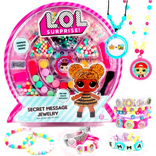 Horizon Group USA L.O.L. Surprise! Secret Message Jewelry, DIY Jewelry Making Craft , Great Bead Kit For Parties, Sleepover & Weekend Activity, Make L.O.L. Bracelets With Alphabet Beads for Kids Age 5, 6, 7, 8, 9