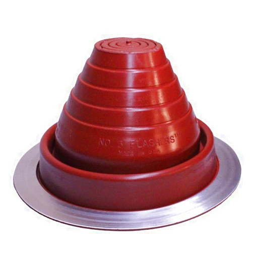 Flashers #3 Red EPDM Flexible Roof Jack Pipe Boot Metal Roofing Pipe Flashing (Pipe OD 1/4