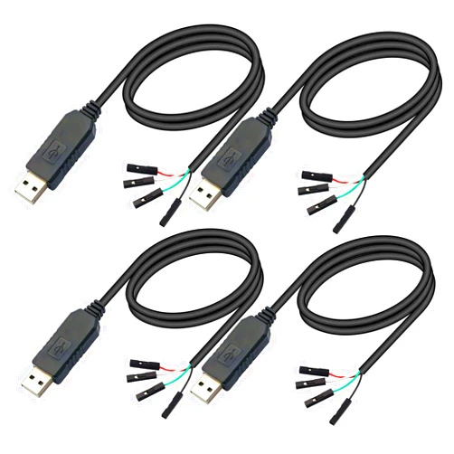 CenryKay CH340G USB to TTL Serial Adapter USB to RS232 TTL Converter Download Flash Line USB to Serial Port for Arduino Download Cable (4PCS)