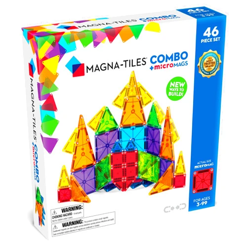 MAGNA-TILES® Combo 46-Piece Magnetic Construction Set, The Original Magnetic Building Brand