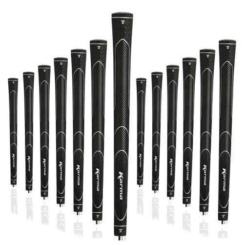 Karma Super Lite Golf Grips & Grip Kits, Swing the Golf Club Faster by Reducing Overall Weight, Increase Swing Weight and Head Feel, Standard, Midsize, Oversize, Black Light Weight Rubber Grips