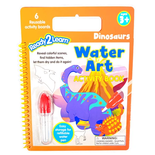 READY 2 LEARN Water Art Activity Book - Dinosaurs - 6 Activities - Mess-Free Coloring Book - Learn about Dinos - Reveal Vibrant, Prehistoric Designs