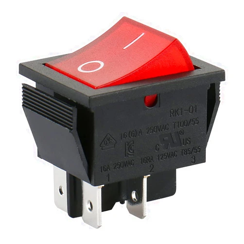 Baomain Red Light DPST ON/OFF Snap in Boat Rocker Switch 4 Pin 16A/250V UL TUV list (1, Red)