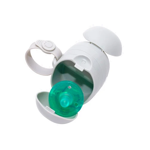 Ubbi On The Go Dual Pacifier Holder, Keeps Baby’s Binkies Clean and Accessible, Includes Silicone Strap, Gray