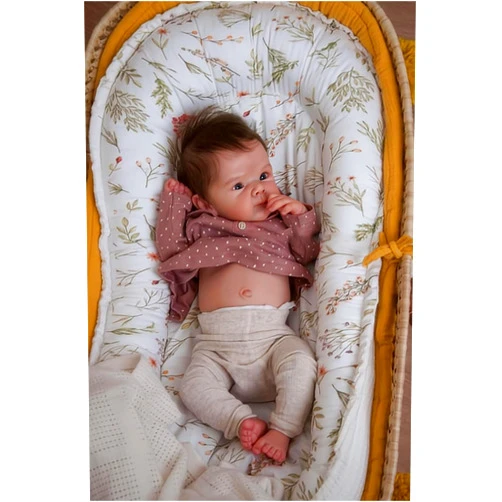 Anano Realistic Lifelike Reborn Baby Dolls Toddler Silicone Full Body Girls 18 Inch Weighted Baby Reborn Doll Silicone Full Body Eyes Open with Hair Anatomically Correct