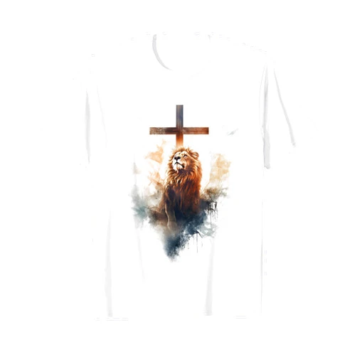 Yeshua The Lion of Judah Christian Cross Design Yeshua Lion of Judah Christian Faith Jesus God Revelation T-Shirt