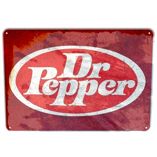 Geiwoqian Signs for Home Decor (2 Pack) Metal Tin Sign Dr Pepper Soda Pop Store Advertising Vintage Style Retro Wall Bar 8 X 12 Inches Ative Sign Plaque Signs