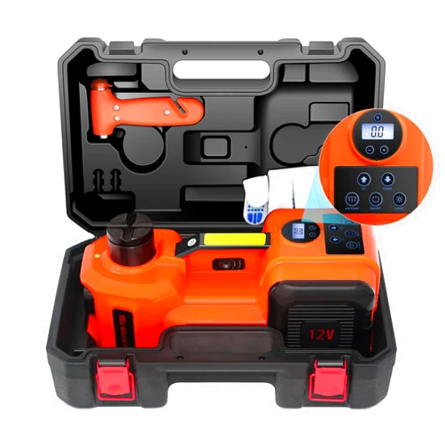 E-HEELP Electric Car Jack Kit 5Ton 12V Hydraulic Car Jack Lift for SUV MPV Sedan Truck Change Tires Garage Repair with LCD