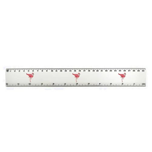 Azeeda 'Flamingo' 30cm (12 Inch) White Plastic Ruler (RL00066264)